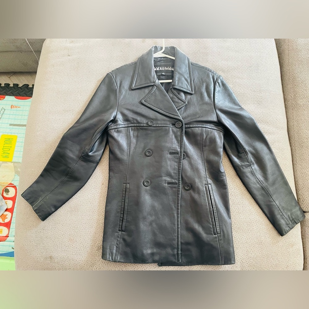 Kenneth Cole Reaction Women Leather Jacket Size Small